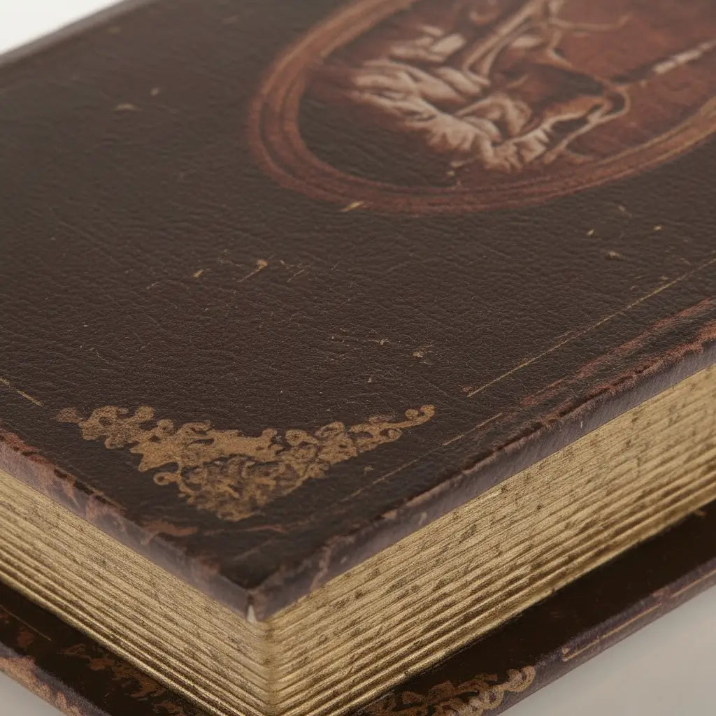 Détail de la couverture et des pages du Grimoire Matriochkas à l’aspect ancien.