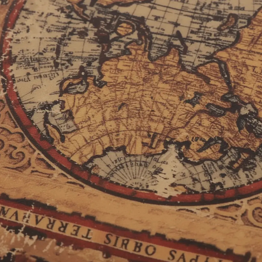 Détail de la couverture du grimoire secret du navigateur avec carte ancienne imprimée.