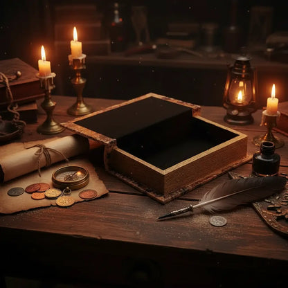 Grimoire secret du navigateur ouvert dans un coffret sur un bureau d’explorateur.