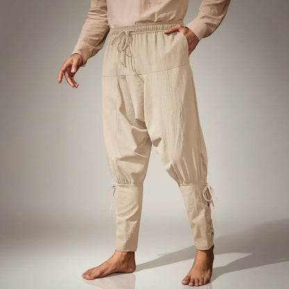 Pantalon du corsaire des mers beige clair, tenue pirate confortable et authentique.n-corsaire-des-mers-beige