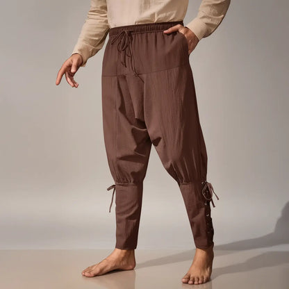 Pantalon du corsaire des mers marron, inspiration flibustier et aventurier maritime.