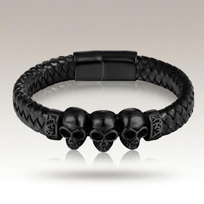 Bracelet des 3 Crânes Maudits | Gamme TÉNÈBRES