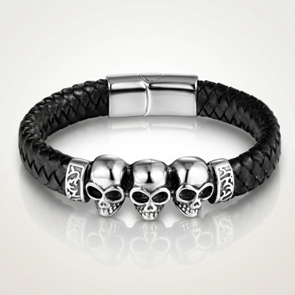 Bracelet des 3 Crânes Maudits | Gamme TÉNÈBRES